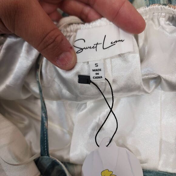 Sweet Lemon Marble Print Halter Maxi Dress Women’s Small Open Back NWT - Picture 5 of 8